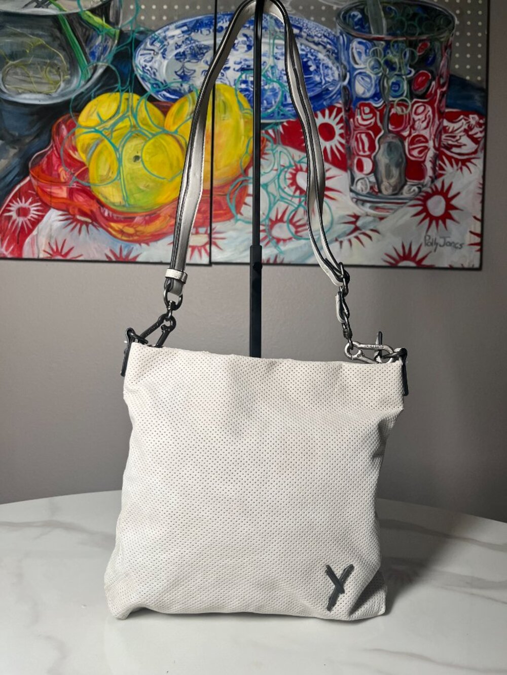 SURI FREY White Perforated Crossbody Bag - Picture 2 of 13